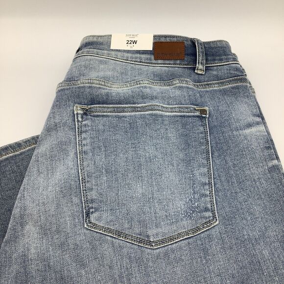Judy Blue Womens Mid Rise Boot‎ Cut Denim Jeans Blue Size 22 NWT - Picture 1 of 13